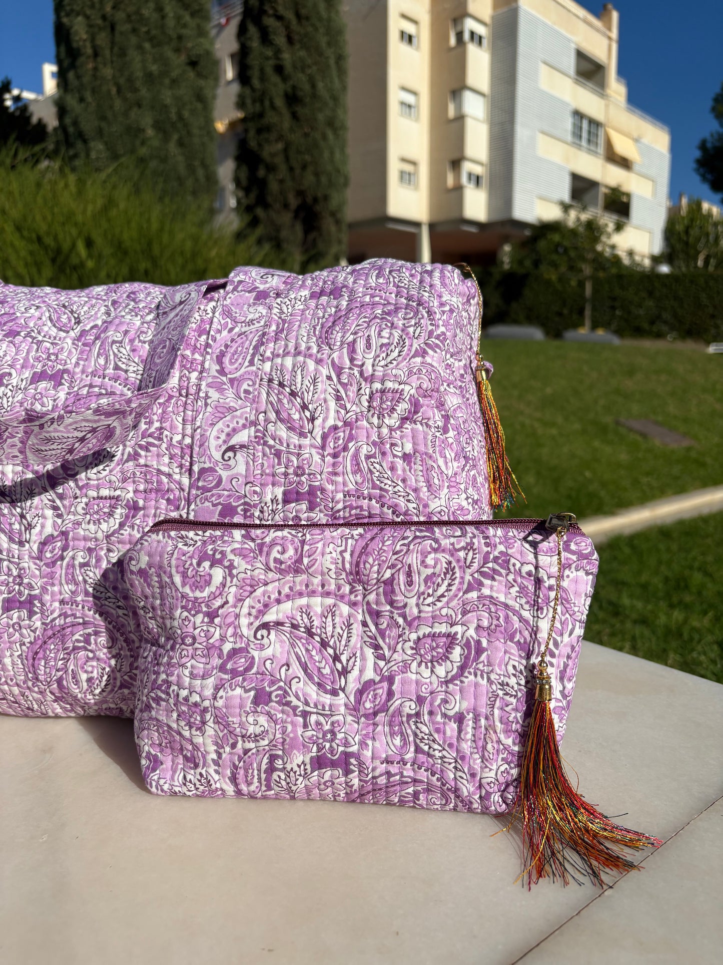 Neceser Blockprint Rosa (3 tamaños)