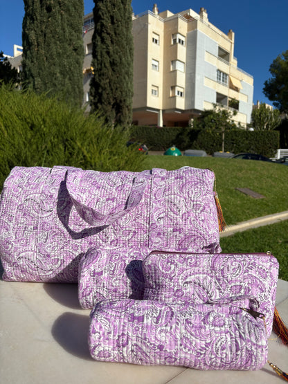 Bolso de viaje Blockprint Rosa