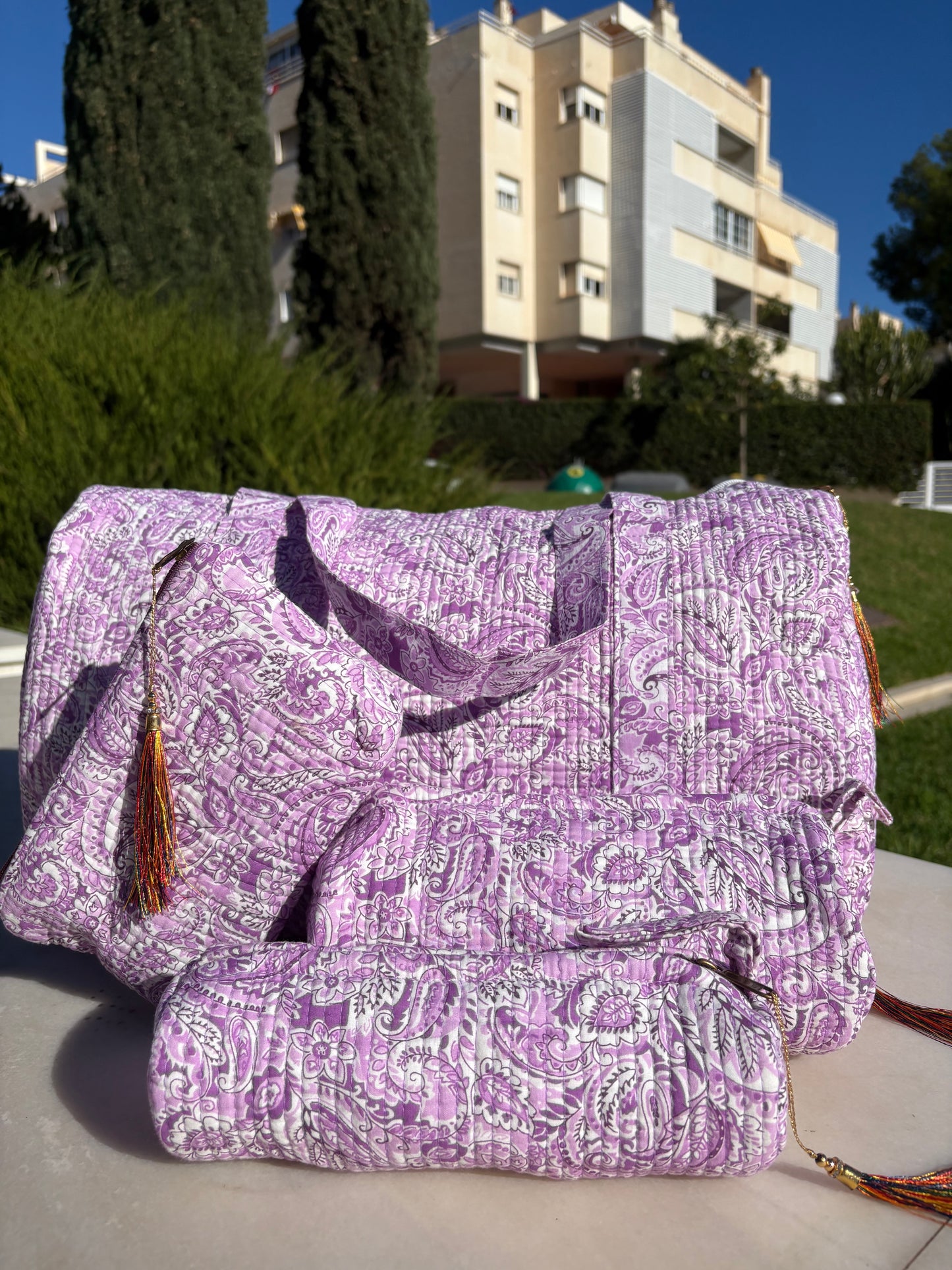 Bolso de viaje Blockprint Rosa