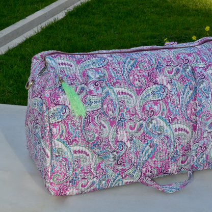 Bolso de viaje Blockprint Pétalos Violeta